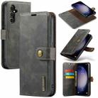 For Samsung Galaxy S23 FE 5G DG.MING Crazy Horse Texture Detachable Magnetic Leather Case(Grey) - 1