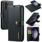 For Samsung Galaxy S23 FE 5G DG.MING Crazy Horse Texture Detachable Magnetic Leather Case(Black) - 1