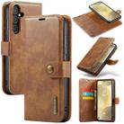 For Samsung Galaxy S24+ 5G DG.MING Crazy Horse Texture Detachable Magnetic Leather Case(Brown) - 1