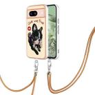 For Google Pixel 8a Electroplating Dual-side IMD Phone Case with Lanyard(Lucky Dog) - 1