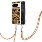 For Google Pixel 8 Pro Electroplating Dual-side IMD Phone Case with Lanyard(Leopard Print) - 1