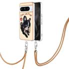 For Google Pixel 8 Pro Electroplating Dual-side IMD Phone Case with Lanyard(Lucky Dog) - 1