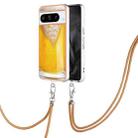 For Google Pixel 8 Pro Electroplating Dual-side IMD Phone Case with Lanyard(Draft Beer) - 1