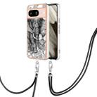 For Google Pixel 8 Electroplating Dual-side IMD Phone Case with Lanyard(Totem Elephant) - 1