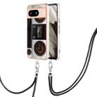 For Google Pixel 8 Electroplating Dual-side IMD Phone Case with Lanyard(Retro Radio) - 1