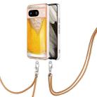 For Google Pixel 8 Electroplating Dual-side IMD Phone Case with Lanyard(Draft Beer) - 1