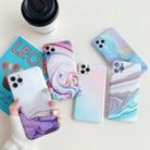 For iPhone 11 Frosted Marble Pattern Shockproof TPU Case(Cloud Green) - 2