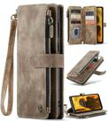 For Samsung Galaxy S23 FE CaseMe C30 Card Slots Zipper Wallet Leather Phone Case(Brown) - 1