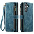 For Samsung Galaxy S23 FE CaseMe C30 Card Slots Zipper Wallet Leather Phone Case(Blue) - 1