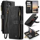 For Samsung Galaxy S24 Ultra 5G CaseMe C30 Card Slots Zipper Wallet Leather Phone Case(Black) - 1