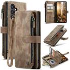For Samsung Galaxy S24+ 5G CaseMe C30 Card Slots Zipper Wallet Leather Phone Case(Brown) - 1