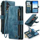 For Samsung Galaxy S24+ 5G CaseMe C30 Card Slots Zipper Wallet Leather Phone Case(Blue) - 1