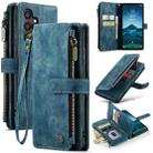 For Samsung Galaxy S24 5G CaseMe C30 Card Slots Zipper Wallet Leather Phone Case(Blue) - 1