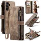 For Samsung Galaxy A15 CaseMe C30 Card Slots Zipper Wallet Leather Phone Case(Brown) - 1