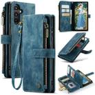 For Samsung Galaxy A15 CaseMe C30 Card Slots Zipper Wallet Leather Phone Case(Blue) - 1