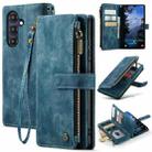 For Samsung Galaxy A25 4G CaseMe C30 Card Slots Zipper Wallet Leather Phone Case(Blue) - 1