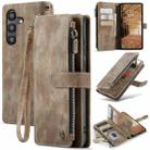 For Samsung Galaxy A55 5G CaseMe C30 Card Slots Zipper Wallet Leather Phone Case(Brown) - 1
