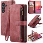 For Samsung Galaxy A35 5G CaseMe C30 Card Slots Zipper Wallet Leather Phone Case(Red) - 1