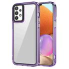 For Samsung Galaxy A32 4G Transparent Acrylic + TPU Shockproof Phone Case(Transparent Purple) - 1