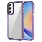 For Samsung Galaxy A34 5G Transparent Acrylic + TPU Shockproof Phone Case(Transparent Purple) - 1