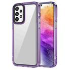 For Samsung Galaxy A73 5G Transparent Acrylic + TPU Shockproof Phone Case(Transparent Purple) - 1