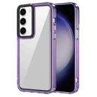 For Samsung Galaxy S23+ 5G Transparent Acrylic + TPU Shockproof Phone Case(Transparent Purple) - 1