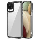 For Samsung Galaxy A12 Transparent Acrylic + TPU Shockproof Phone Case(Transparent Black) - 1