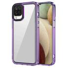 For Samsung Galaxy A12 Transparent Acrylic + TPU Shockproof Phone Case(Transparent Purple) - 1