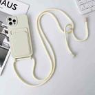 For iPhone 15 Pro Max Crossbody Lanyard Elastic Silicone Card Holder Phone Case(White) - 1