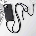 For iPhone 15 Pro Max Crossbody Lanyard Elastic Silicone Card Holder Phone Case(Black) - 1