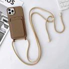 For iPhone 15 Pro Max Crossbody Lanyard Elastic Silicone Card Holder Phone Case(Dark Grey) - 1