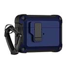 For AirPods Pro 2 TPU + PC Wireless Bluetooth Earphone Protective Case with Switch Lock & Hook(Royal Blue) - 1