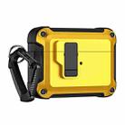 For AirPods Pro 2 TPU + PC Wireless Bluetooth Earphone Protective Case with Switch Lock & Hook(Yellow) - 1