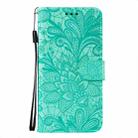 For iPhone 16 Lace Flower Embossing Flip Leather Phone Case(Green) - 3