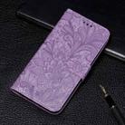 For iPhone 16 Plus Lace Flower Embossing Flip Leather Phone Case(Purple) - 2