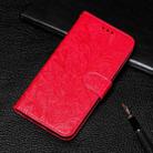 For iPhone 16 Plus Lace Flower Embossing Flip Leather Phone Case(Red) - 2