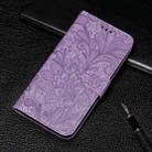 For iPhone 16 Pro Lace Flower Embossing Flip Leather Phone Case(Purple) - 2