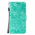 For iPhone 16 Pro Max Lace Flower Embossing Flip Leather Phone Case(Green) - 3