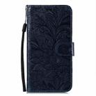 For iPhone 16 Pro Max Lace Flower Embossing Flip Leather Phone Case(Dark Blue) - 3