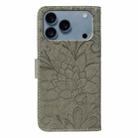 For iPhone 17 Pro Max Lace Flower Embossing Flip Leather Phone Case(Grey) - 3