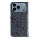 For iPhone 17 Pro Lace Flower Embossing Flip Leather Phone Case(Dark Blue) - 3
