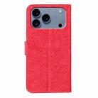For iPhone 17 Pro Lace Flower Embossing Flip Leather Phone Case(Red) - 3