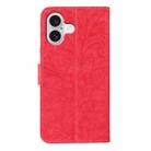 For iPhone 17 Lace Flower Embossing Flip Leather Phone Case(Red) - 3