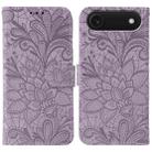 For iPhone 17 Air Lace Flower Embossing Flip Leather Phone Case(Purple) - 1