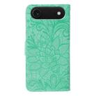 For iPhone 17 Air Lace Flower Embossing Flip Leather Phone Case(Green) - 3