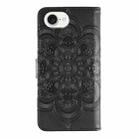 For iPhone 16e Sun Mandala Embossing Leather Phone Case(Black) - 3