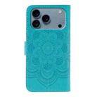 For iPhone 17 Pro Sun Mandala Embossing Leather Phone Case(Blue) - 3