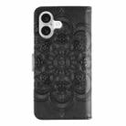 For iPhone 17 Sun Mandala Embossing Leather Phone Case(Black) - 3