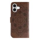 For iPhone 17 Sun Mandala Embossing Leather Phone Case(Brown) - 3