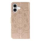 For iPhone 17 Sun Mandala Embossing Leather Phone Case(Rose Gold) - 3
